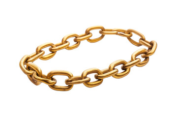 Obraz premium shiny golden chain in a circular arrangement isolated png transparent background