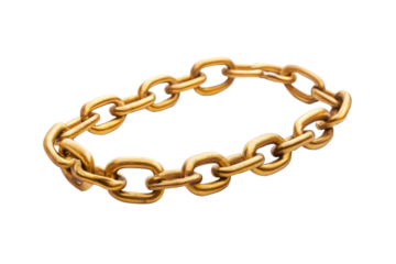 shiny golden chain in a circular arrangement isolated png transparent background