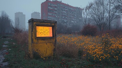 Gloomy Day in the City: Forgotten Box and Autumnal Field