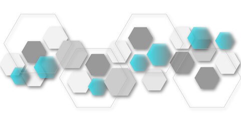 Abstract colourful hexagon technology geometric pattern concept white background. Use for template, wallpaper, website vector&nbsp;illustration.