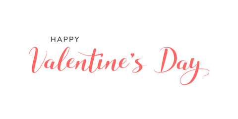 Valentine's day hand written lettering. Calligraphy text for card, poster, banner. Vector illustration.