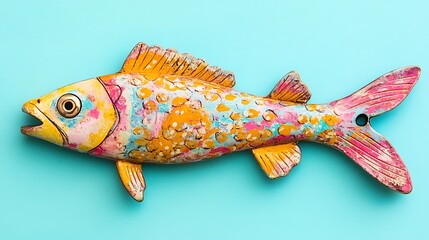 Coral bottle opener isolated on colourful in the shape of a fish