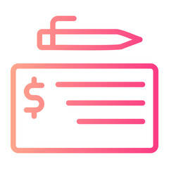 bank check gradient icon