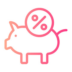 piggy bank gradient icon
