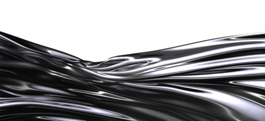 Black Liquid Metal Flowing Abstract