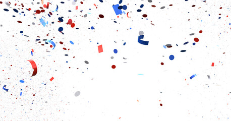 Confetti - Festive background with confetti in the shape of Confetti in the color of the American flag.
