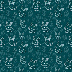 Easter seamless pattern on a colored background.