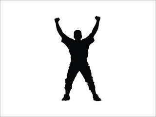 Baseball Player Celebrating Home Run Silhouette | Sports Art Design