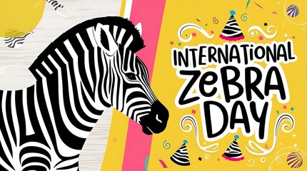 Fototapeta premium Zebra illustration international zebra day