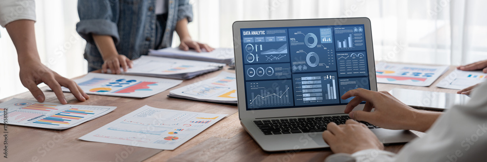 Poster business data dashboard provide business intelligence analytic for marketing strategy planning brisk