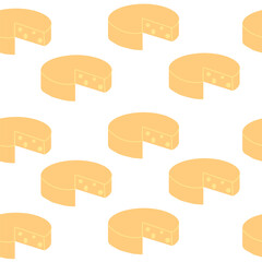Seamless pattern round cheese hand drawn