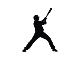 Baseball Batter Silhouette | Dynamic Sports Pose Artwork