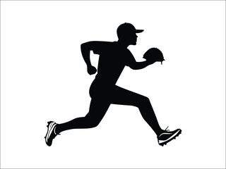 Baseball Runner Silhouette | Athlete in Action Artwork
