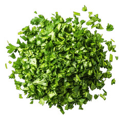 Obraz premium Pile of Chopped fresh Parsley white background