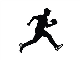 Baseball Runner Silhouette | Athlete in Action Artwork