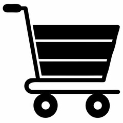 E-Commerce Cart Black Silhouette Vector