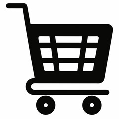 E-Commerce Cart Black Silhouette Vector
