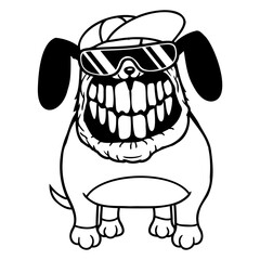 Dog Monster Evil Dangerous Teeth Grin Smile Cool Design Lover Art Vector Illustration Card T-Shirt Poster Sticker Graphic Print Decorative Drawing Isolated Logo Decoration Symbol Creative Cool Style
