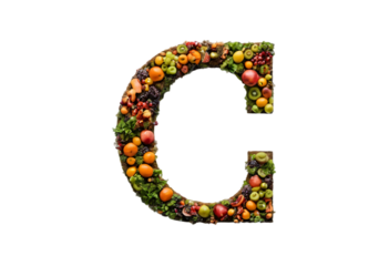 letter "C" made of flowers