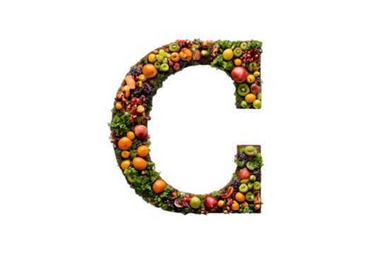 letter "C" made of flowers