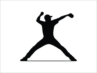 Baseball Pitcher Silhouette Bundle – Sports Wind-Up Poses for Creative Projects