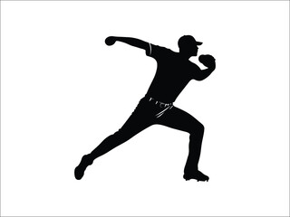 Baseball Pitcher Silhouette Bundle – Sports Wind-Up Poses for Creative Projects