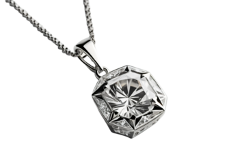 diamond necklace isolated on white
