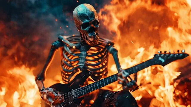 Really dead death metal band performing in hell