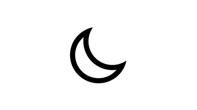 Day and Night animation. Sun and Moon with Day changing night loading animation. Animated switch mode line ui icon. Choose day-time, night-time in 4k animation
