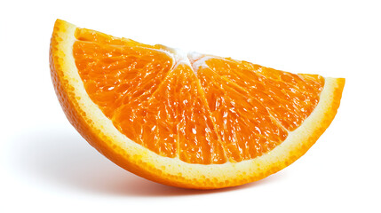 A slice of orange with a white background. generated by AI