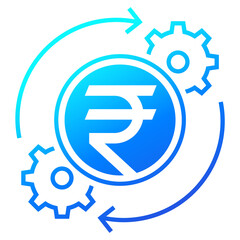 cost optimization icon with indian rupee