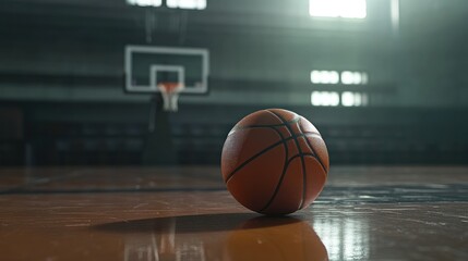 Basketball on the Court: A Still Moment of Game Prep