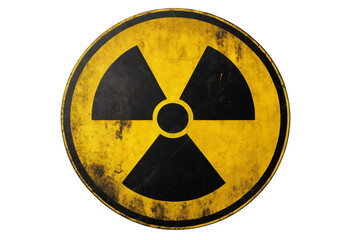 radiation warning sign on white