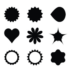 Free Black Vector Y2K Shapes collection
