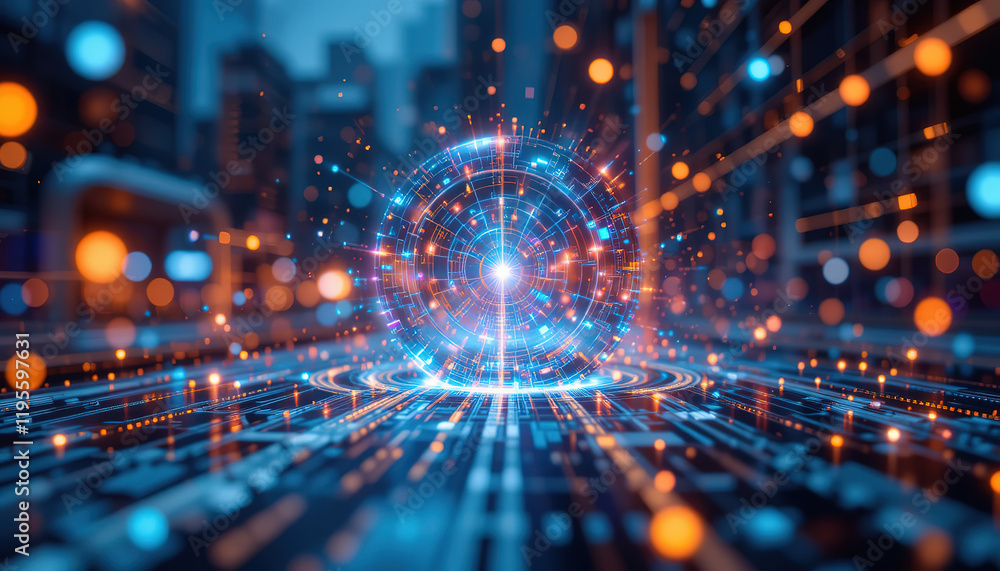 Aufkleber digital transformation change management, internet of things. new technology bigdata and business pr
