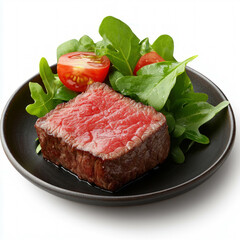 Fototapeta premium Gourmet Steak On Plate Isolated