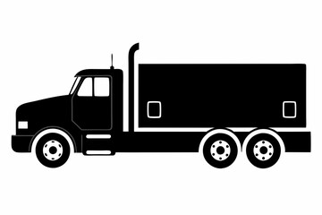 Detailed Semi-Truck Line Drawing Vector