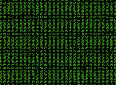 binary code flowing across a black background symbolizes cryptography, cybersecurity - Powered by Adobe