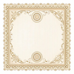 Elegant Golden Vintage Certificate Border Frame Design Template art decor royal paper style floral  