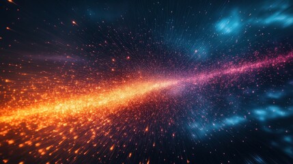Obraz premium Stunning Cosmic Explosion of Light and Color Creating Dazzling Visual Effects in Vast Space Background