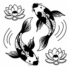 black and white fish