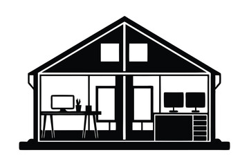 Design Studio Office Vector silhouette 