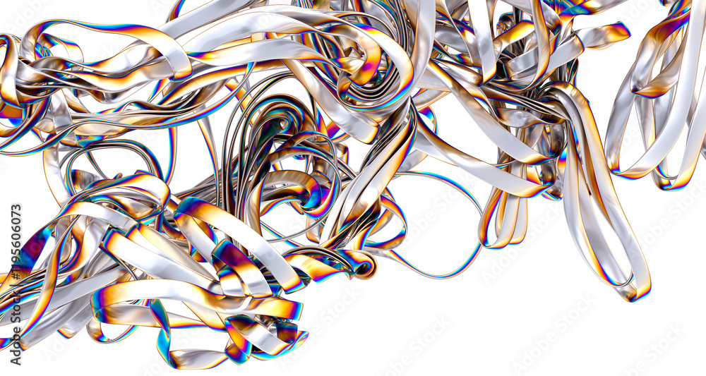 Aufkleber shimmering metallic fabric catching the light with a rainbow of colors