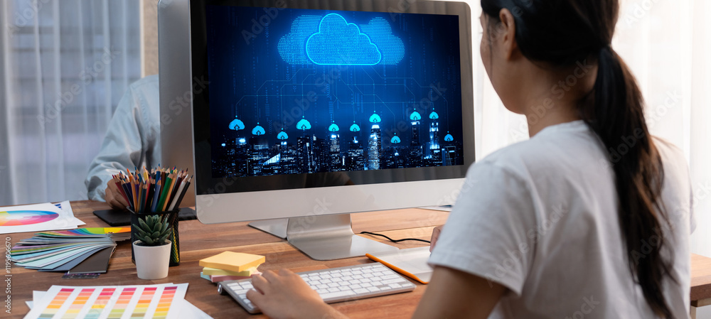 Poster Cloud computing software for brisk remote work and personal data storage