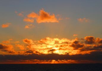 Photo of a beautiful unusual sunset