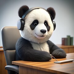 3d teddy bear sitting in a chair © Shahinur