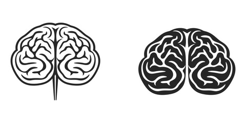 Brain icon silhouette vector illustration