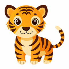 tiger cartoon isolated on white