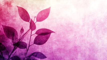 Pink Leaf Shadow on Textured Background