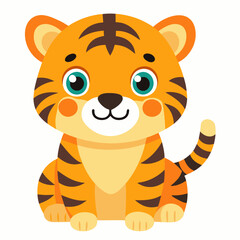 tiger cartoon isolated on white